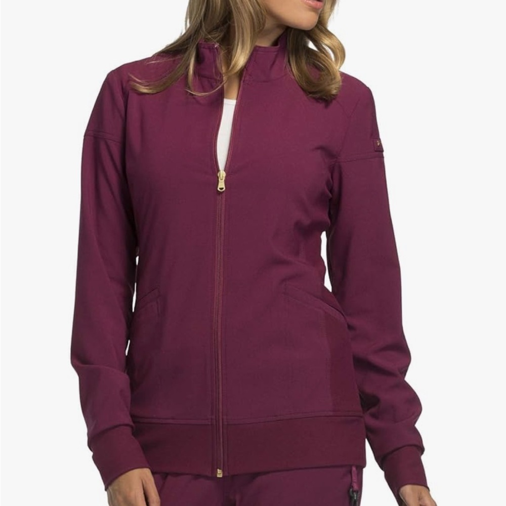Wine color scrub jacket